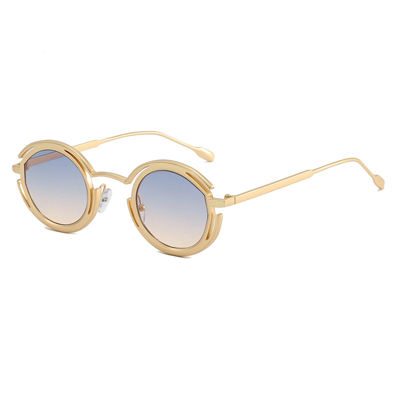 Small round frame punk sweet cool wind street photo sunglasses Trend sunglasses Aluminum alloy glasses