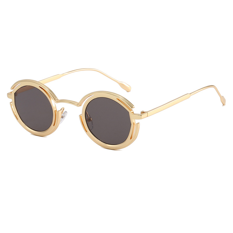 Small round frame punk sweet cool wind street photo sunglasses Trend sunglasses Aluminum alloy glasses