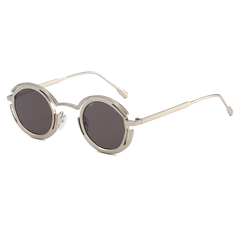 Small round frame punk sweet cool wind street photo sunglasses Trend sunglasses Aluminum alloy glasses