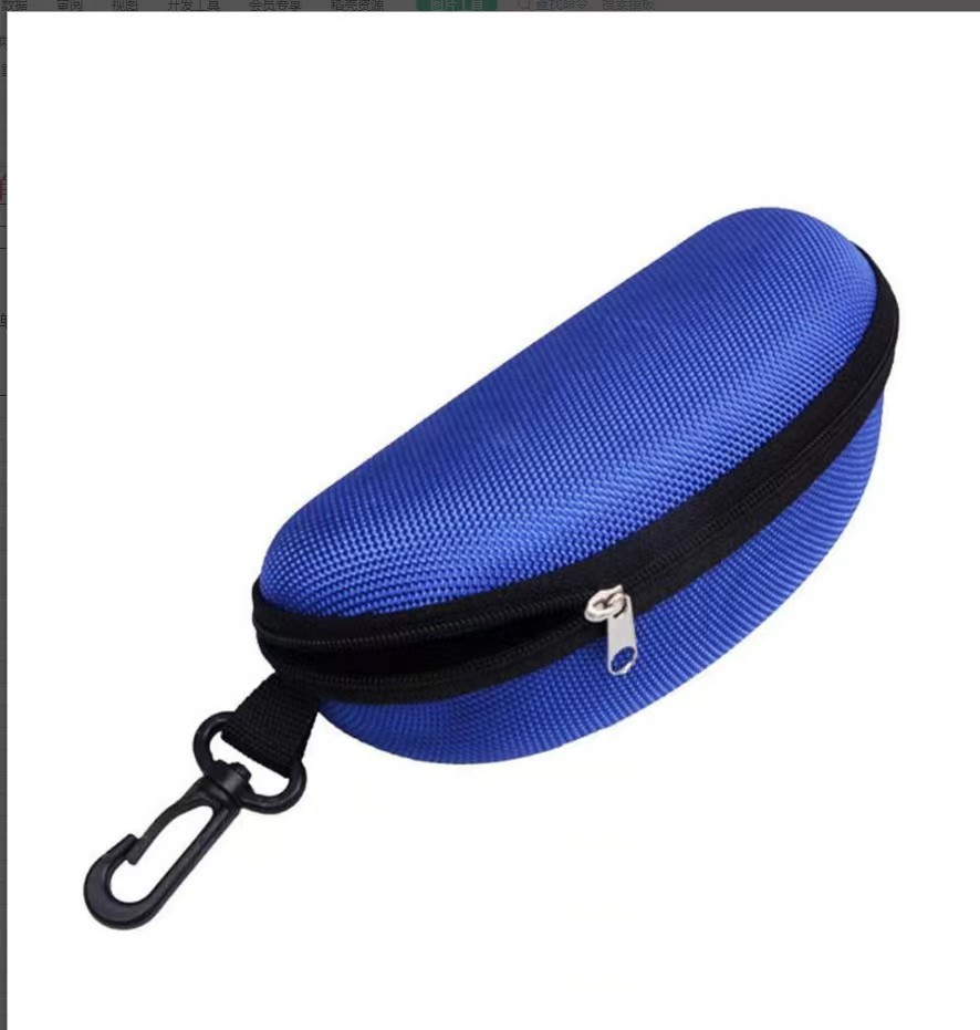 Eyewear case EVA zipper case Oxford cloth black zipper case Light portable hook sunglasses case