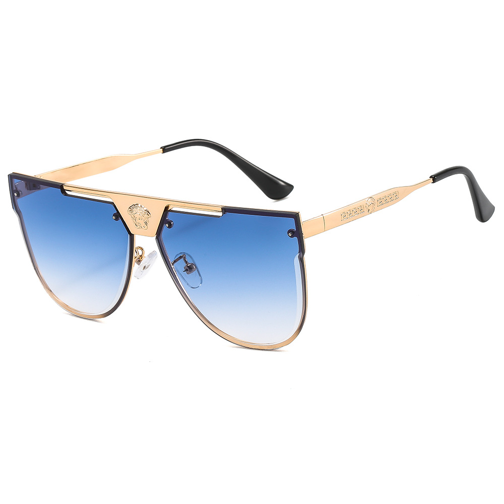 Fashion men's and women's metal sunglasses personality word sunglasses