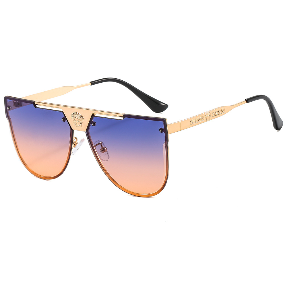 Fashion men's and women's metal sunglasses personality word sunglasses