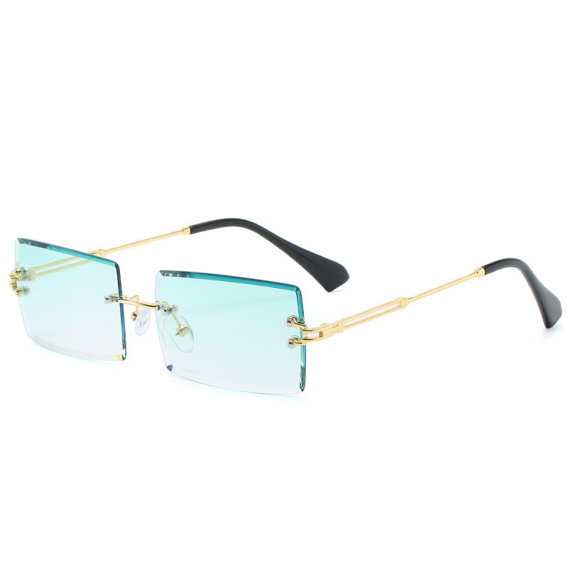 Sunglasses Rimless Square sunglasses with cut edge Fashion small glasses sunglasses