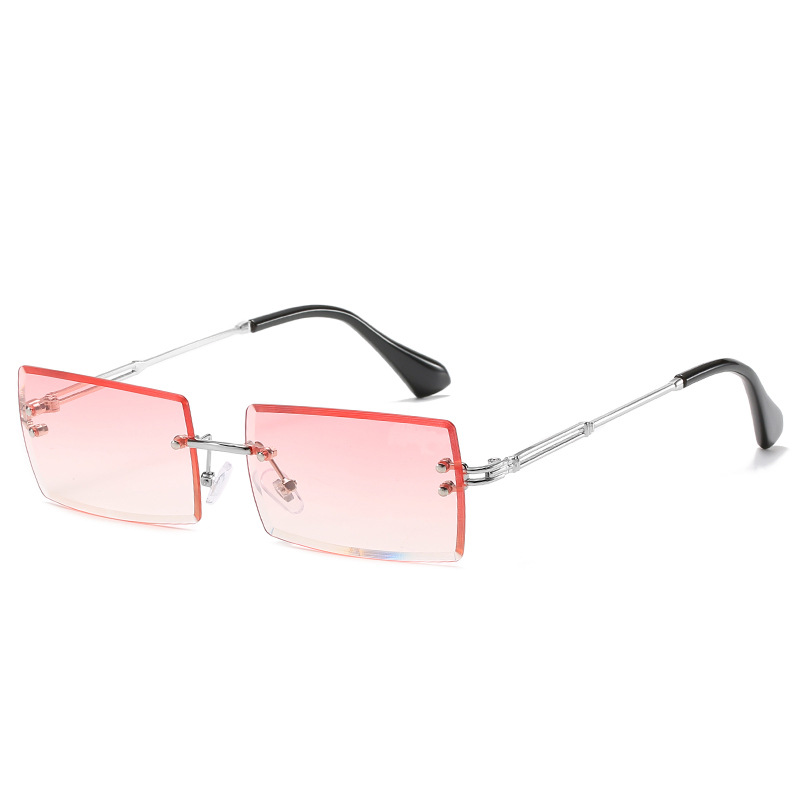 Sunglasses Rimless Square sunglasses with cut edge Fashion small glasses sunglasses