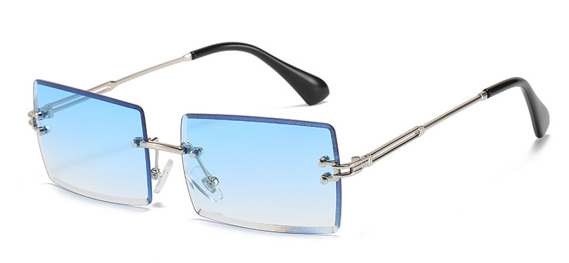 Sunglasses Rimless Square sunglasses with cut edge Fashion small glasses sunglasses