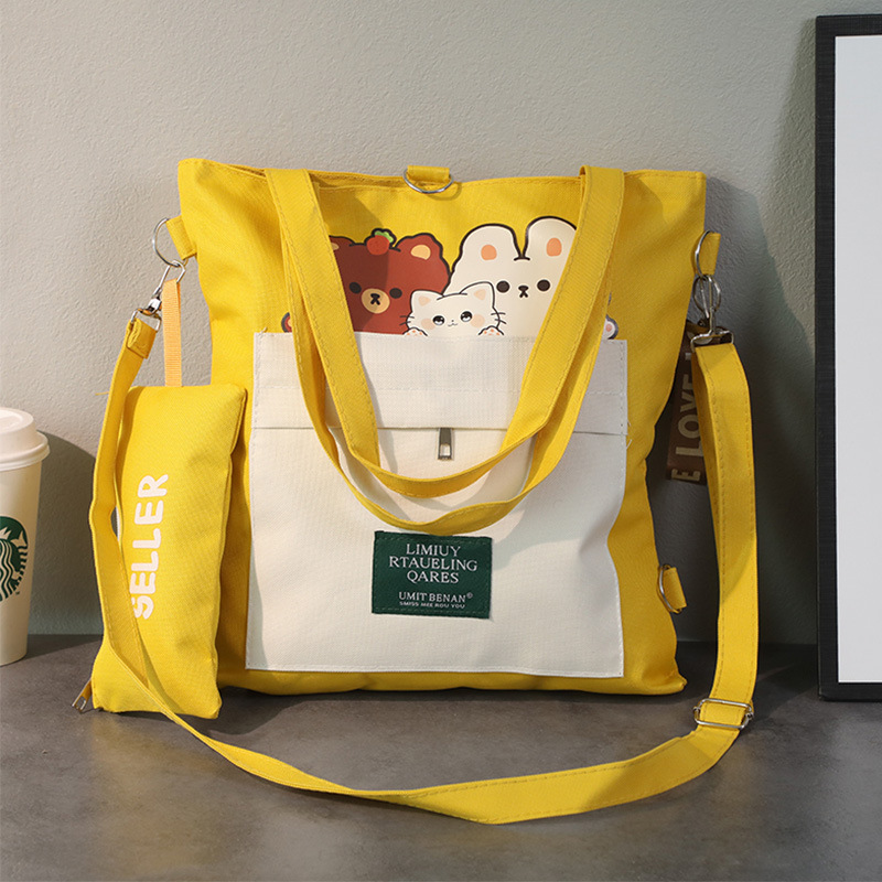Canvas bag Female handbag Student shoulder bag Cloth bag tote bag Crossbody