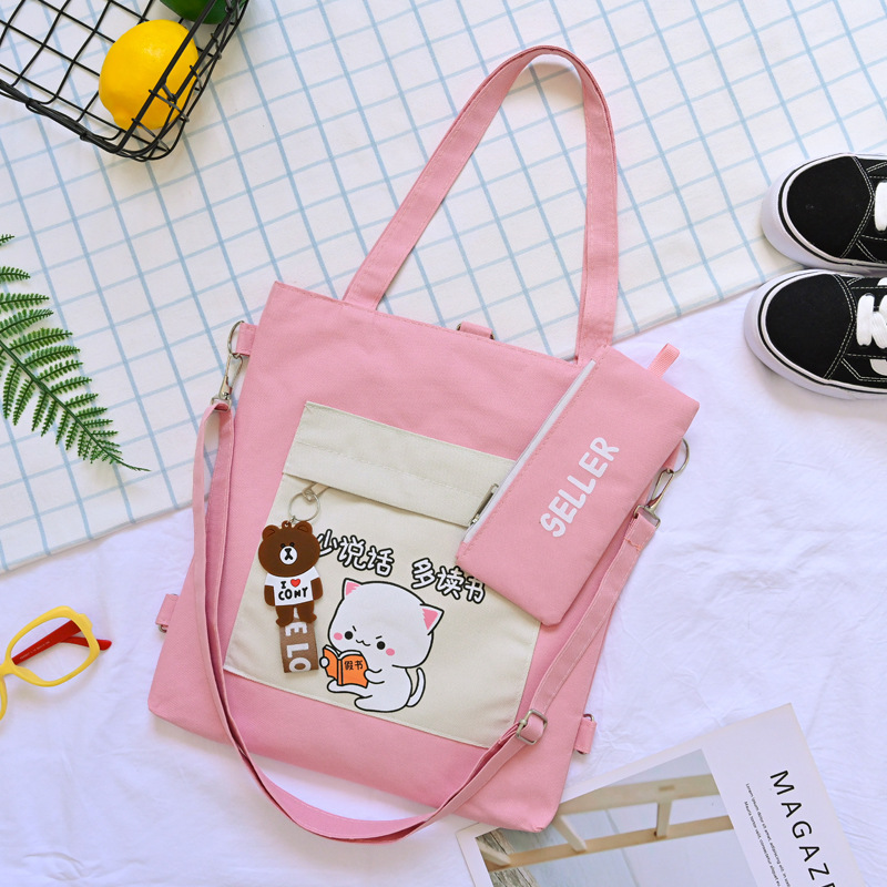 Canvas bag Female handbag Student shoulder bag Cloth bag tote bag Crossbody