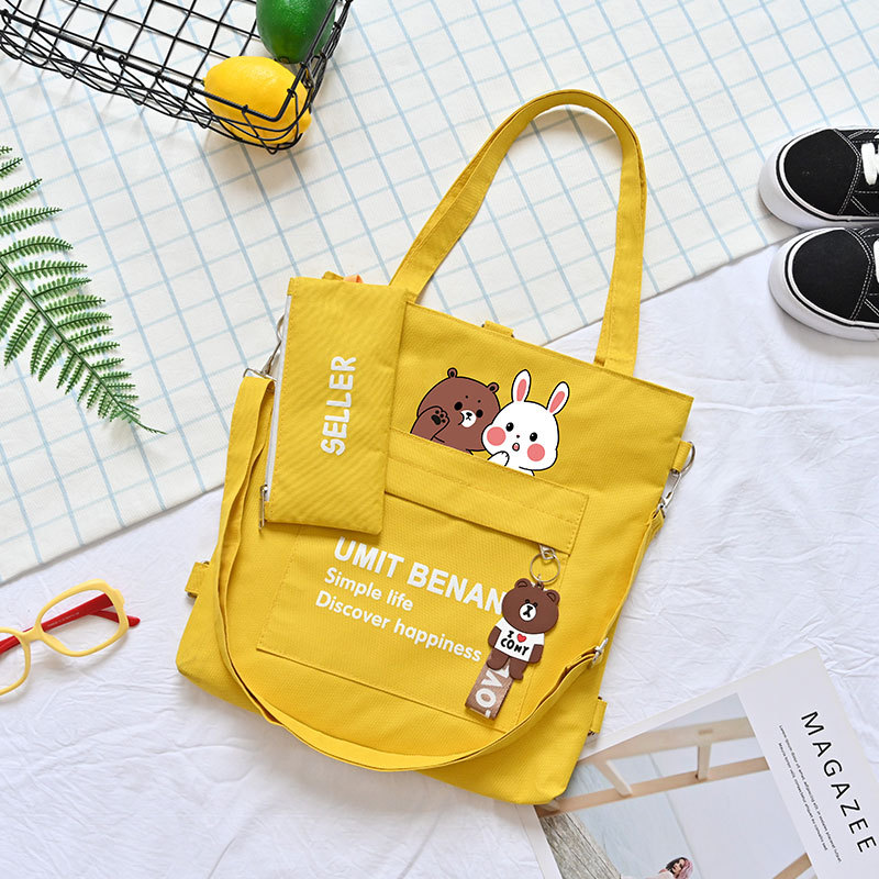 Canvas bag Female handbag Student shoulder bag Cloth bag tote bag Crossbody