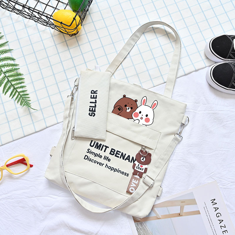 Canvas bag Female handbag Student shoulder bag Cloth bag tote bag Crossbody