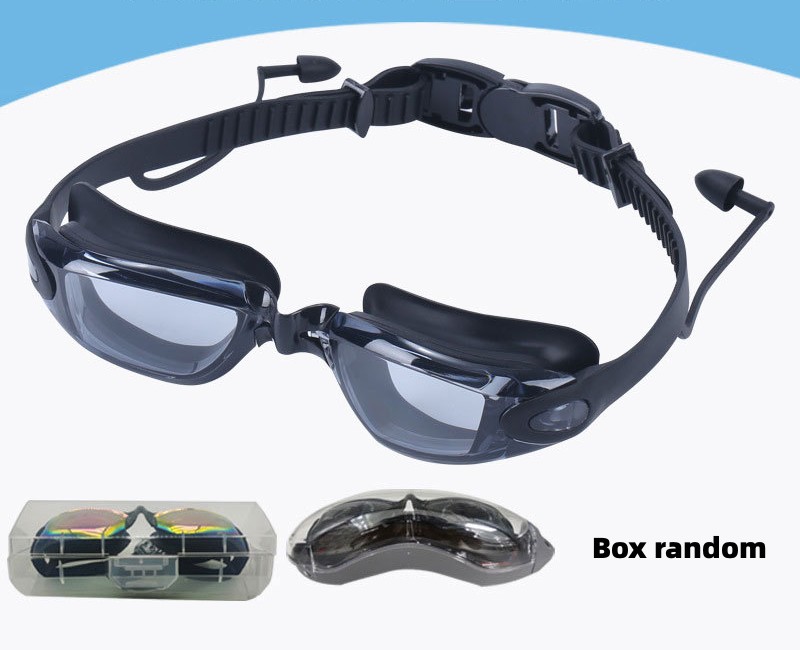 Hd swimming goggles Adult anti-fog electroplated swimming goggles men's and women's silicone