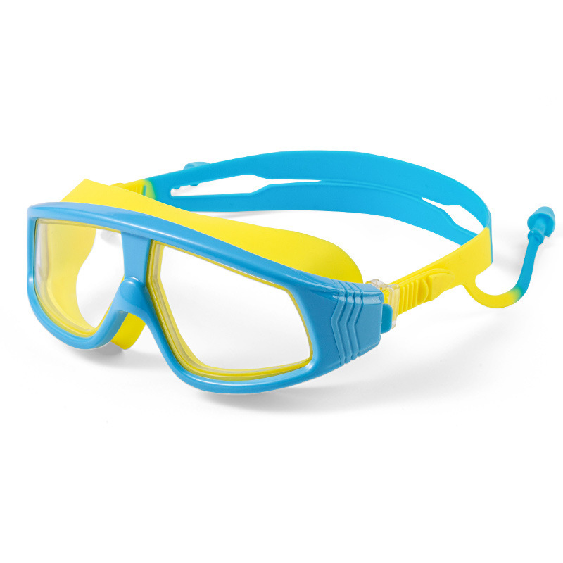 Children's swimming goggles high definition anti-fog waterproof large frame earplugs for girls and boys