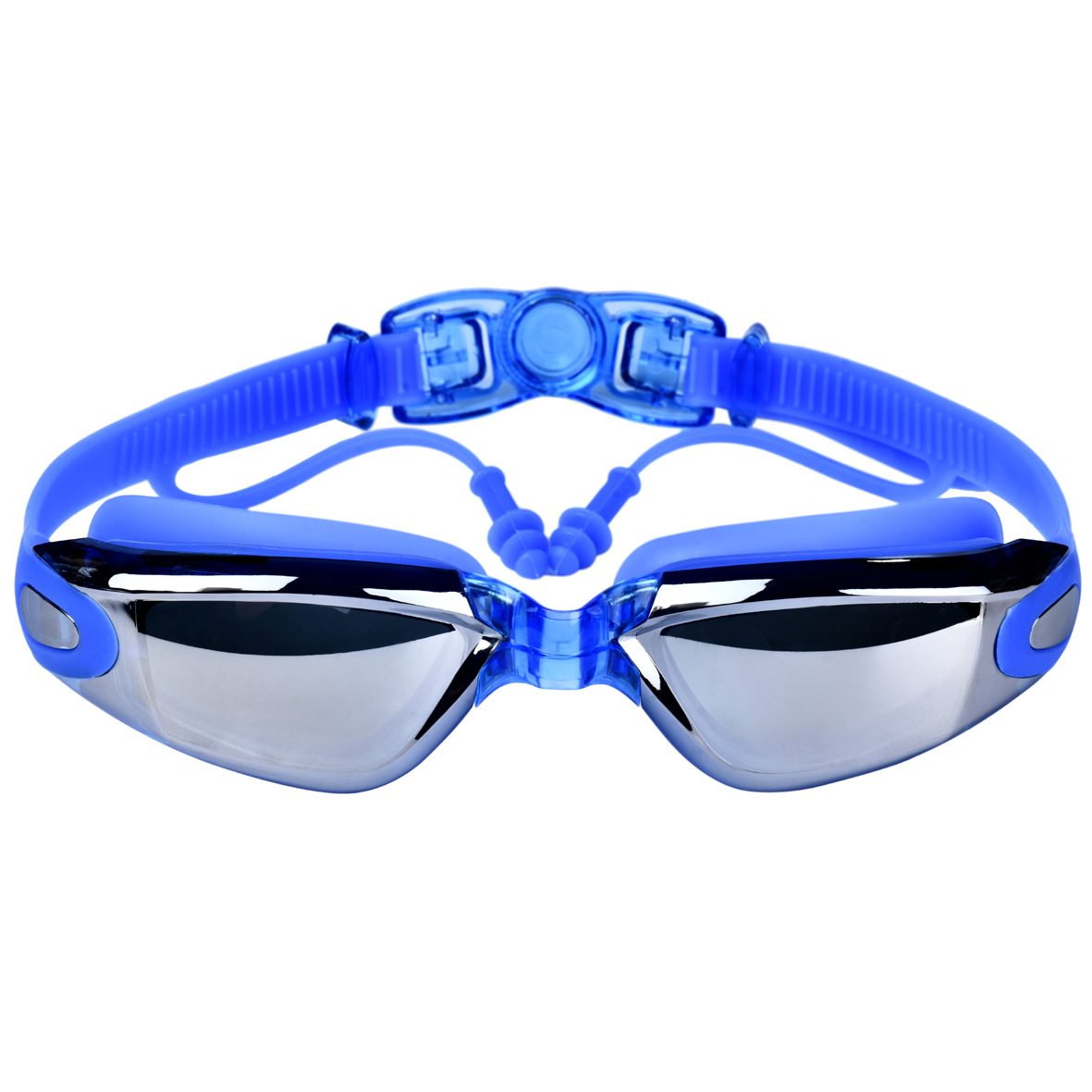 Goggles earplugs HD waterproof and anti-fog large frame electroplating goggles for men and women