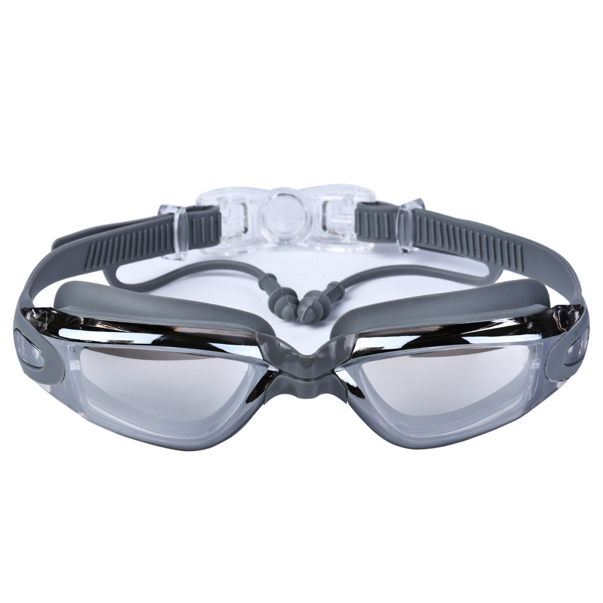 Goggles earplugs HD waterproof and anti-fog large frame electroplating goggles for men and women
