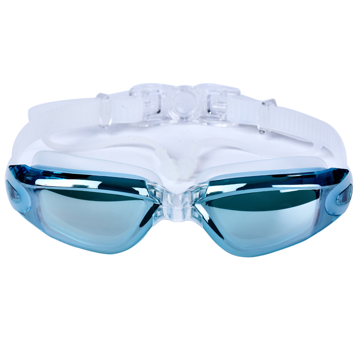 Goggles earplugs HD waterproof and anti-fog large frame electroplating goggles for men and women
