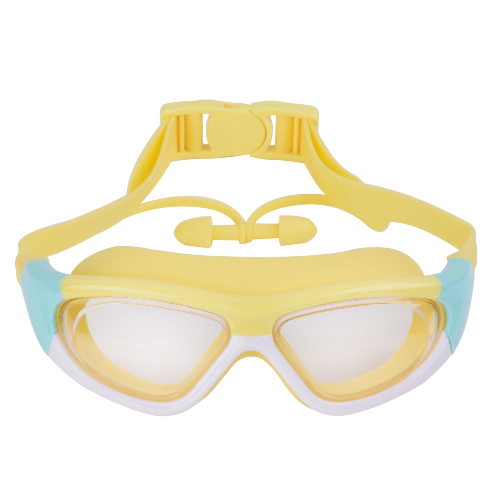 Hd children's swim goggles anti-fog large frame goggles comfortable silicone ear plugs