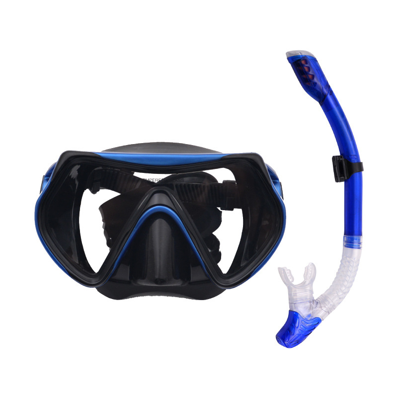 High definition tempered glass diving goggles full dry silicone PC snorkel snorkel set two sets