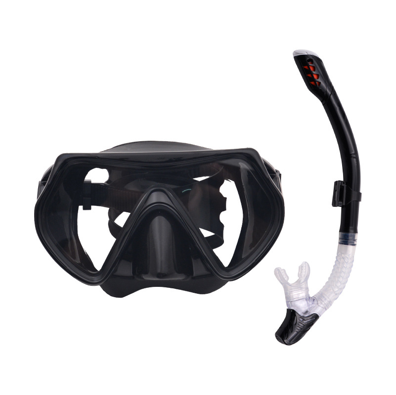 High definition tempered glass diving goggles full dry silicone PC snorkel snorkel set two sets