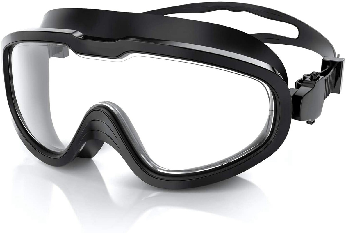 Swimming goggles Large frame silicone swimming glasses anti-fog and anti-leakage UV for adults and children