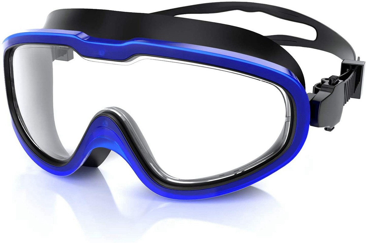 Swimming goggles Large frame silicone swimming glasses anti-fog and anti-leakage UV for adults and children