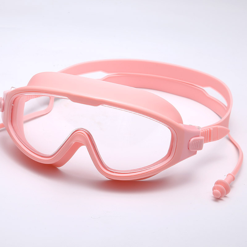 Children's swimming goggles large frame anti-fog anti-ultraviolet ear plugs comfortable