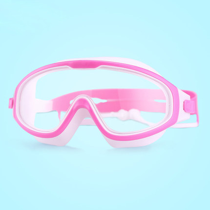 Children's swimming goggles large frame anti-fog anti-ultraviolet ear plugs comfortable