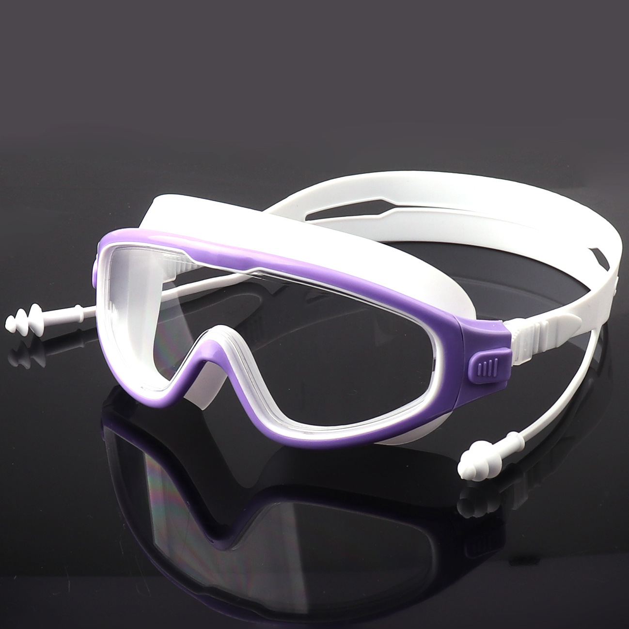 Children's swimming goggles large frame anti-fog anti-ultraviolet ear plugs comfortable