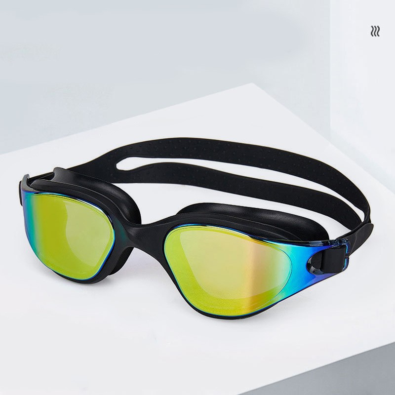 Swimming goggles Adult silicone large frame swimming goggles waterproof electroplated goggles