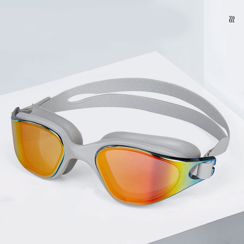 Swimming goggles Adult silicone large frame swimming goggles waterproof electroplated goggles