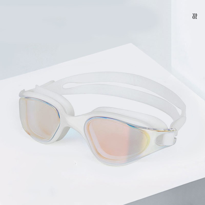 Swimming goggles Adult silicone large frame swimming goggles waterproof electroplated goggles