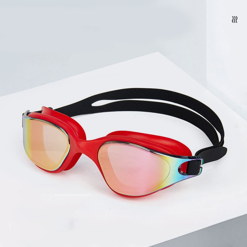 Swimming goggles Adult silicone large frame swimming goggles waterproof electroplated goggles