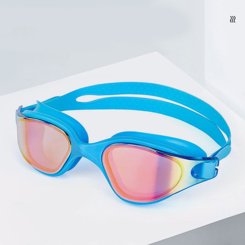 Swimming goggles Adult silicone large frame swimming goggles waterproof electroplated goggles