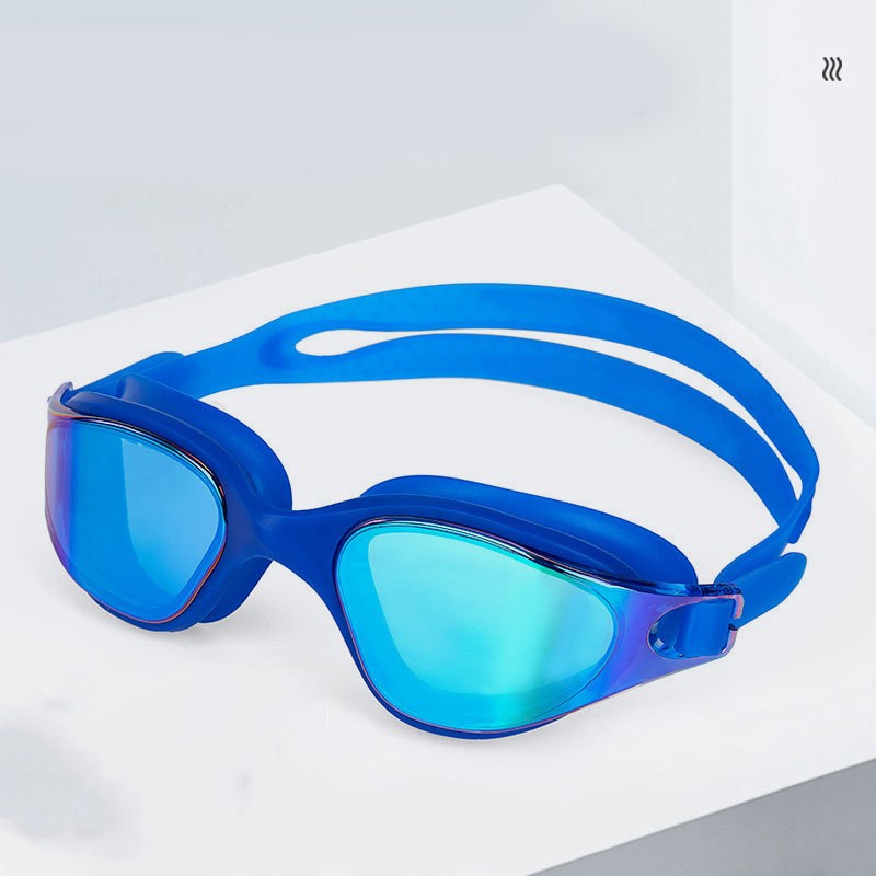 Swimming goggles Adult silicone large frame swimming goggles waterproof electroplated goggles