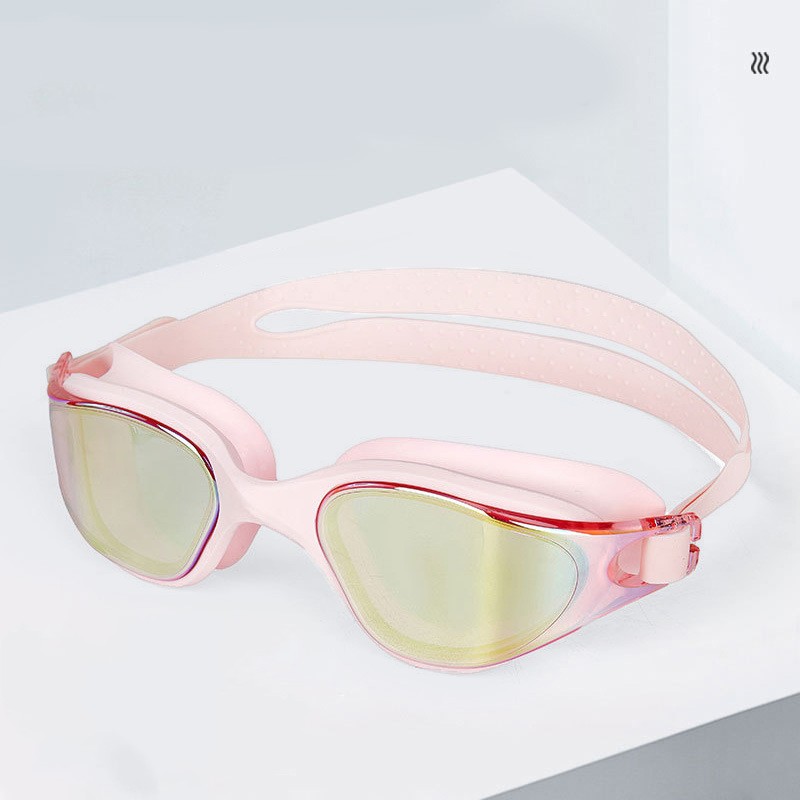 Swimming goggles Adult silicone large frame swimming goggles waterproof electroplated goggles