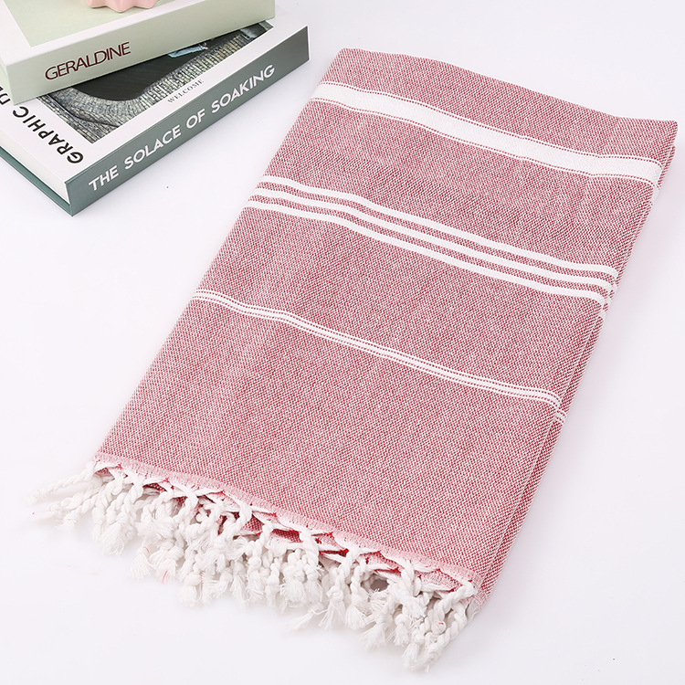 Cotton non-stick sand beach towel Adult outdoor shawl striped sauna towel