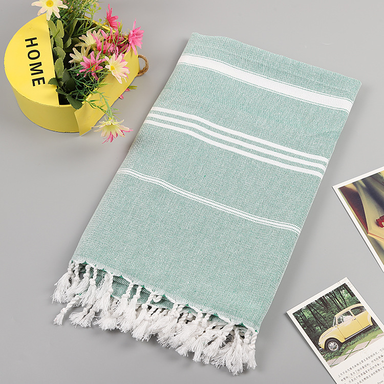 Cotton non-stick sand beach towel Adult outdoor shawl striped sauna towel