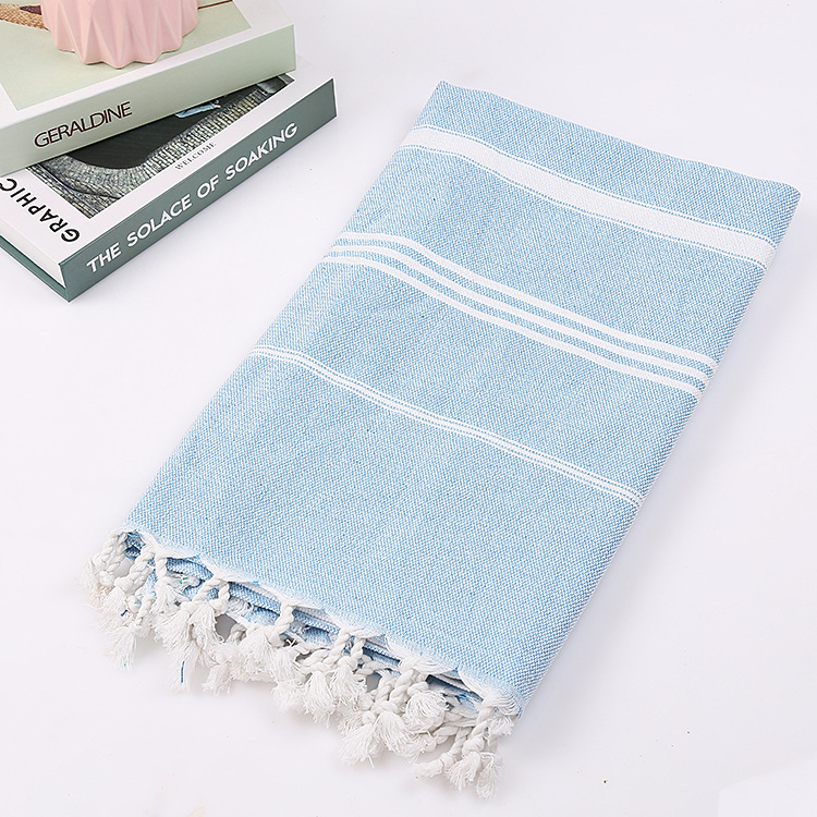 Cotton non-stick sand beach towel Adult outdoor shawl striped sauna towel