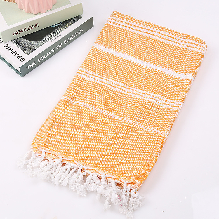 Cotton non-stick sand beach towel Adult outdoor shawl striped sauna towel