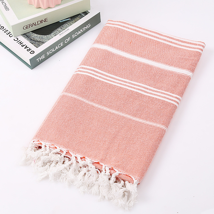 Cotton non-stick sand beach towel Adult outdoor shawl striped sauna towel