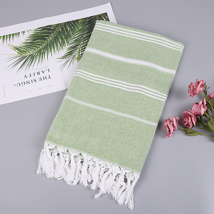 Cotton non-stick sand beach towel Adult outdoor shawl striped sauna towel