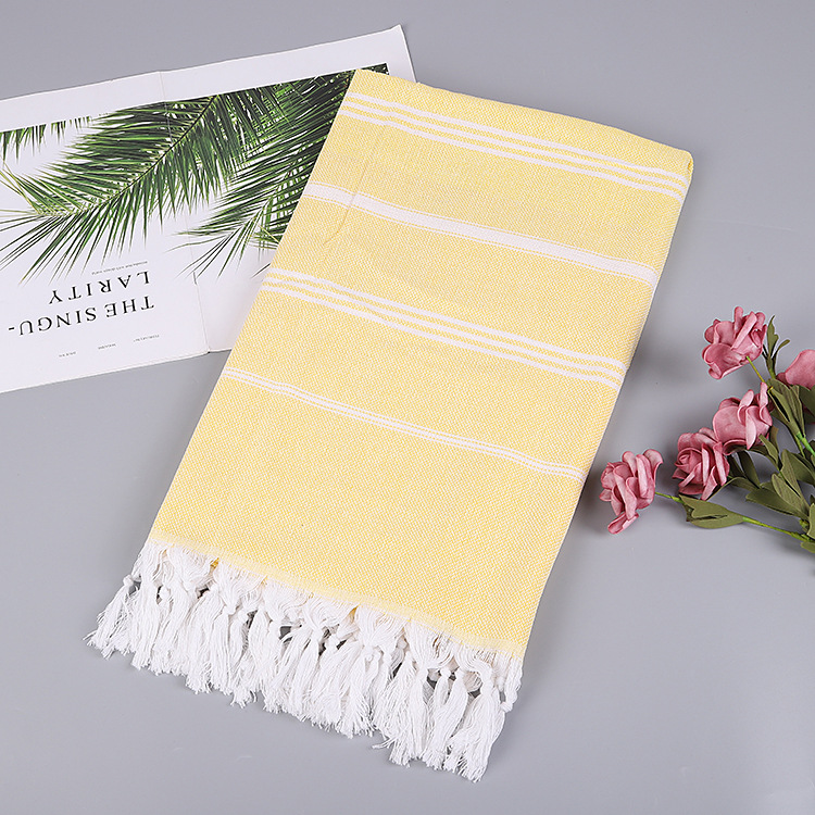 Cotton non-stick sand beach towel Adult outdoor shawl striped sauna towel