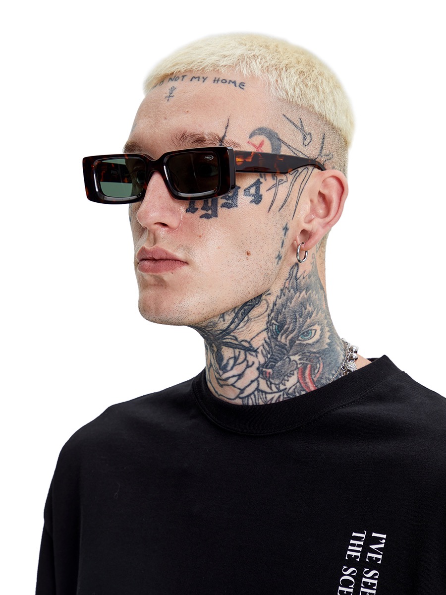 Square Frame sunglasses Hip Hop style black brown polarized hipster pair sunglasses