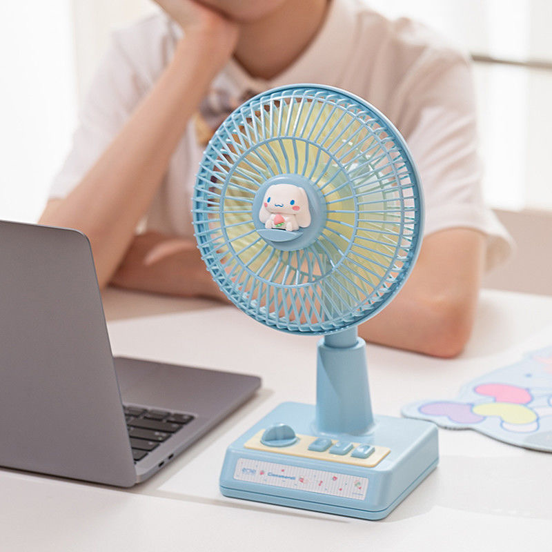 Retro Desktop Fan Desktop Small fan Portable student cute charging silent fan