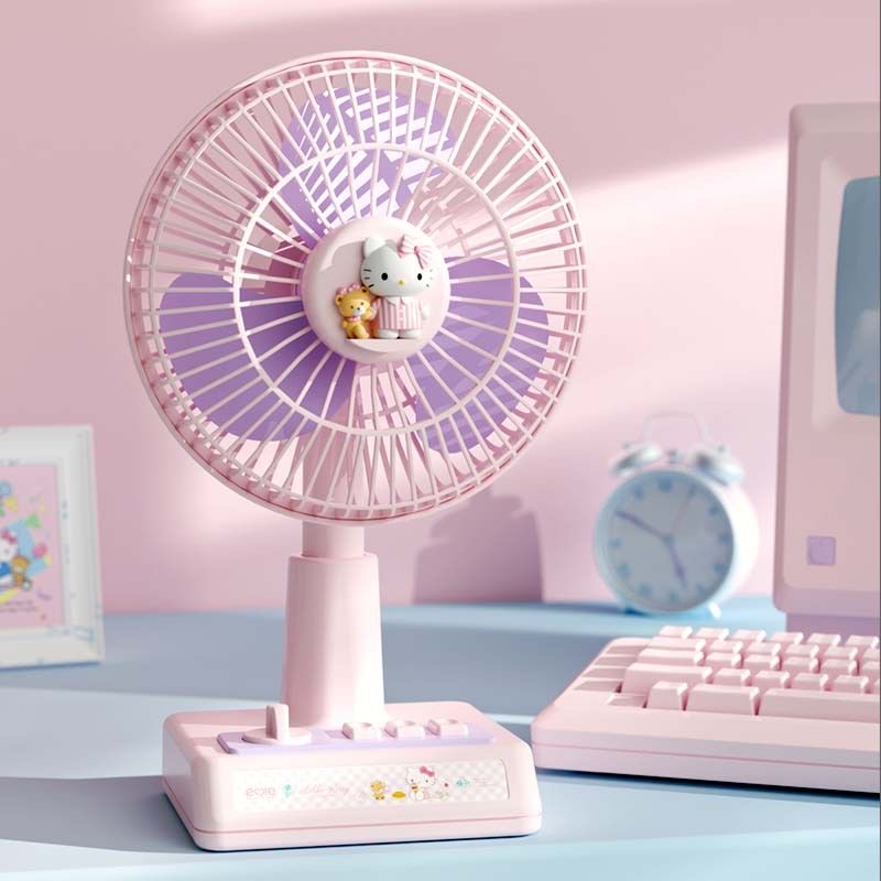 Retro Desktop Fan Desktop Small fan Portable student cute charging silent fan