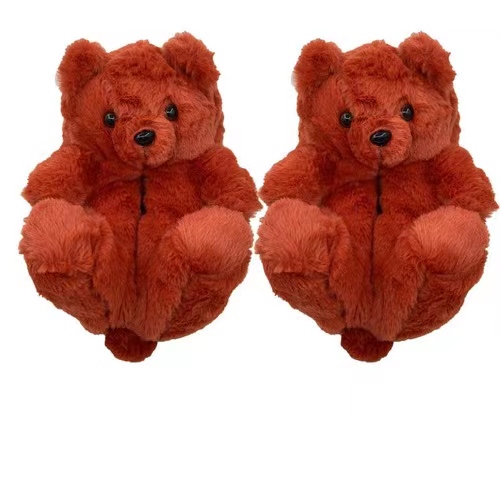 Cheaper Winter Teddy Bear Slippers 2022 Fuzzy Teddy  Plush Adult Slipper House Teddy Bear Slippers For Women
