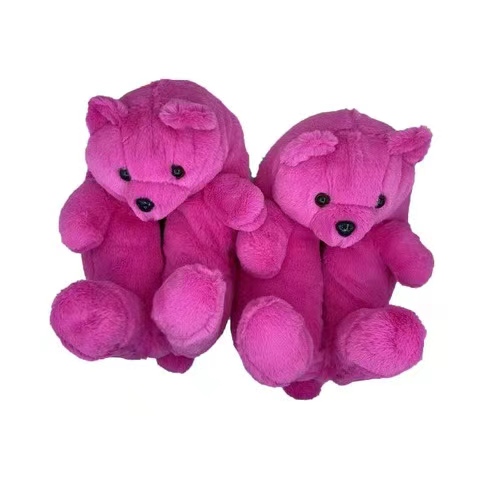 Hot Sale Adult Teddy Bear Slippers Winter Warm Teddy Bear Slippers Plush Women Girls Teddy Bear Slippers