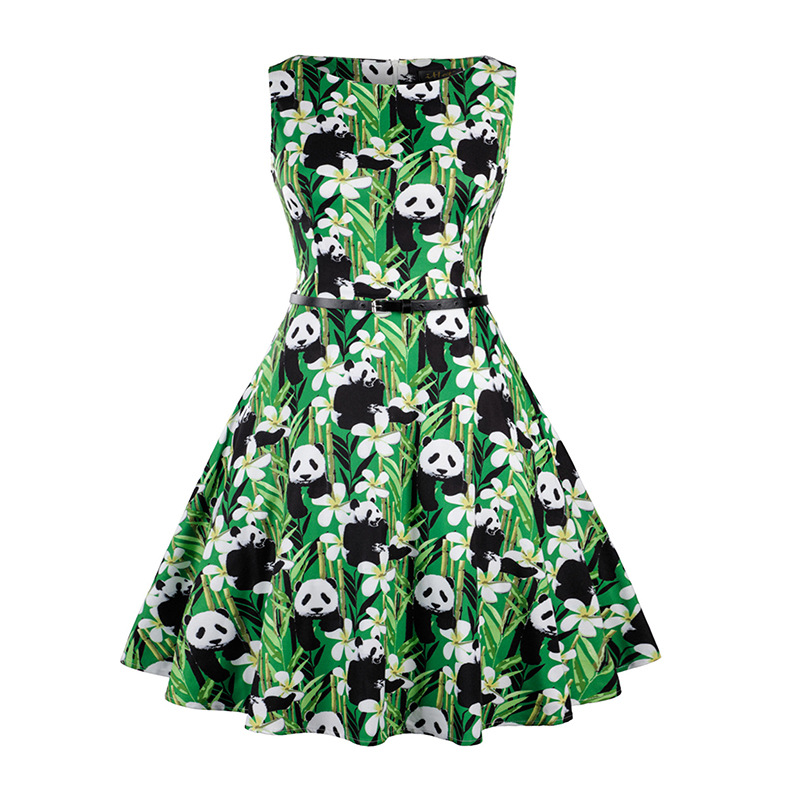 Sleeveless old tea dress with inner collar