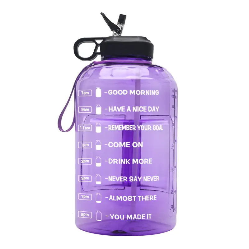 1 gallon water bottle with time marker large BPA-free kettle