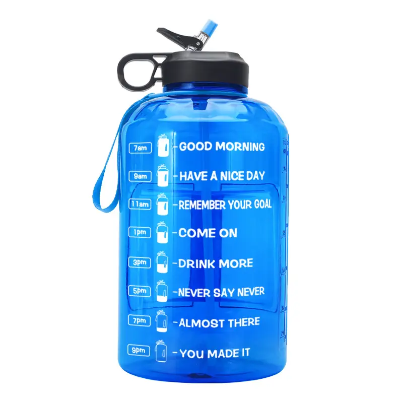 1 gallon water bottle with time marker large BPA-free kettle