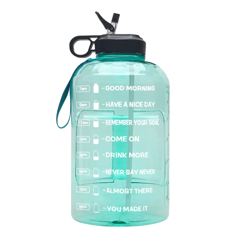 1 gallon water bottle with time marker large BPA-free kettle
