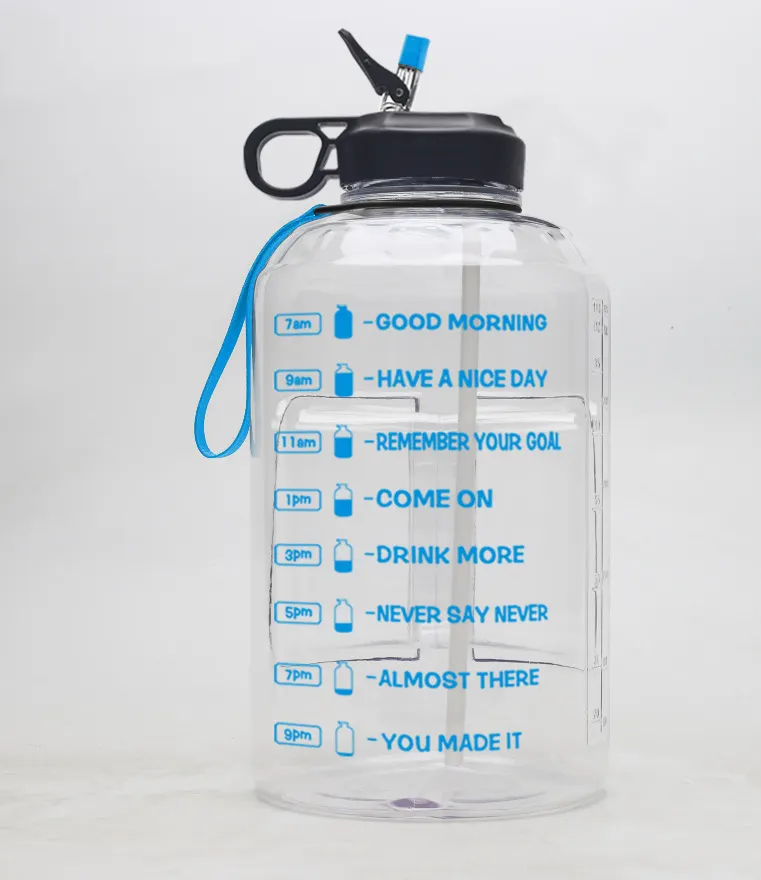 1 gallon water bottle with time marker large BPA-free kettle